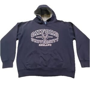 Oxford University England Hoodie Navy Blue Broken In Sz Medium/Large Boswell&Co
